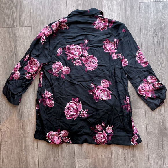 NWT Xhilaration Lightweight Floral 3/4 Sleeve Cardigan Blazer - Picture 2 of 10